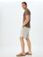 Keten Karışımlı Şort Skinny Chino Cep Detaylı Düğmeli 2