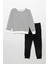 Çizgili Sweatshirt Jogger Siyah Alt Üst Takım 1
