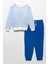 Çizgili Sweatshirt Jogger Saks Alt Üst Takım 1