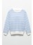 Çizgili Sweatshirt Jogger Saks Alt Üst Takım 2