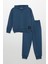 Kapişonlu Etiket Detaylı Jogger Indigo Alt Üst Takım 1