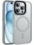 Apple iPhone 16 Pro Max Kılıf Flet Wireless Şarj Özellikli Mat Arka Füme Yüzey Gümüş 1
