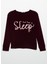 Sleep Baskılı Doğal Viskon Bordo Pijama Takımı 2