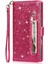 IPhone 16 Pro Pu Deri Manyetik Kapatma Glitter Için Fermuarlı Cebi Durumda (Yurt Dışından) 3