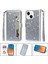 IPhone 15 Için Fermuar Cep Durumda Artı Glitter Cüzdan Kılıf Manyetik Pu (Yurt Dışından) 1