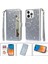 IPhone 15 Pro Pu Deri Manyetik Kapatma Glitter Için Fermuarlı Cebi Durumda (Yurt Dışından) 1