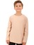 2'li Bisiklet Yaka Uzun Kollu Çizgili ve Düz Unisex Çocuk Sweatshirt Haki Bej-Bej 5