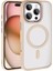 Apple iPhone 16 Pro Max Kılıf Wireless Şarj Özellikli Zore Krom Magsafe Silikon Kapak-Rose Gold 1
