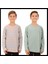 2'li Bisiklet Yaka Uzun Kollu Çizgili ve Düz Unisex Çocuk Sweatshirt Açık Mavi-Bej 1