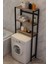 Tekno Trust Açık Raflı Çamaşır Makinesi Üstü Düzenleyici Raf Banyo Dolabı Rafı Makina Üstü Dolap Raf Ceviz Kapa 2