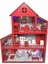 Ahşap Çocuk Oyun Evi LED Işıklı 80CM 36 Eşya Kırmızı 4