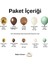 Zincir Balon Seti Krom Gold-Çikolata Kahve-Karamel-Retro Beyaz-Kış Yeşili 60 Ad+Balon Şeridi 2
