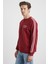 Brıstol Erkek 3 Iplik Içi Şardonlu Regular Sırt Baskı Detaylı Kol Şeritli Bordo Sweatshirt 1