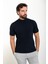 Çizgili Lacivert Slim Fit Yarım Balıkçı Yaka Erkek Triko T-Shirt 3