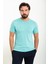 Kırçıllı Yeşil Slim Fit Bisiklet Yaka Erkek T-Shirt 1