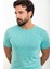 Kırçıllı Yeşil Slim Fit Bisiklet Yaka Erkek T-Shirt 3
