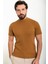 Çizgili Kamel Slim Fit Yarım Balıkçı Yaka Erkek Triko T-Shirt 3