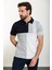 Parçalı Lacivert Slim Fit Polo Yaka Erkek Triko T-Shirt 3