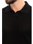 Desenli Siyah Slim Fit Polo Yaka Erkek Triko T-Shirt 2