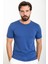 Düz Saks Slim Fit Bisiklet Yaka Erkek T-Shirt 4