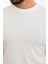 Düz Ekru Slim Fit Bisiklet Yaka Erkek Triko T-Shirt 2