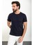 Desenli Lacivert Slim Fit Bisiklet Yaka Erkek T-Shirt 3