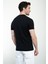 Baskılı Siyah Slim Fit Bisiklet Yaka Basic Erkek T-Shirt 3