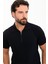 Desenli Lacivert Slim Fit Fermuarlı Polo Yaka Erkek Triko T-Shirt 4