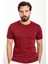 Düz Bordo Slim Fit Bisiklet Yaka Erkek T-Shirt 4