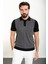 Desenli Siyah Slim Fit Polo Yaka Erkek Triko T-Shirt 1