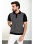 Desenli Siyah Slim Fit Polo Yaka Erkek Triko T-Shirt 3