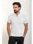 Düz Ekru Slim Fit Fermuarlı Polo Yaka Erkek Triko T-Shirt 3