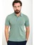 Düz Açık Yeşil Slim Fit Polo Yaka Erkek Triko T-Shirt 4