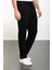 Düz Siyah Slim Fit Erkek Eşofman Altı 1