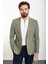 Düz Haki Slim Fit Torba Cep Geniş Yaka Erkek Ceket 1