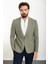 Düz Haki Slim Fit Torba Cep Geniş Yaka Erkek Ceket 3