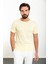 Düz Sarı Slim Fit Bisiklet Yaka Erkek T-Shirt 1