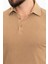 Desenli Bej Slim Fit Polo Yaka Erkek T-Shirt 2