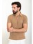Desenli Bej Slim Fit Polo Yaka Erkek T-Shirt 3