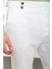 Düz Beyaz Super Slim Fit Kemerli Keten Erkek Şort 2