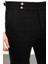 Düz Siyah Super Slim Fit Kemerli Keten Erkek Şort 2
