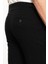 Düz Siyah Super Slim Fit Kemerli Keten Erkek Şort 4