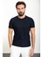 Desenli Lacivert Slim Fit Bisiklet Yaka Erkek T-Shirt 1