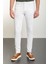 Düz Beyaz Super Slim Fit Erkek Kot Pantolon 1