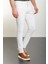 Düz Beyaz Super Slim Fit Erkek Kot Pantolon 3