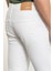 Düz Beyaz Super Slim Fit Erkek Kot Pantolon 4