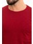 Düz Bordo Slim Fit Bisiklet Yaka Erkek T-Shirt 2