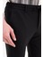 Düz Siyah Super Slim Fit Beli Lastikli İpli Erkek Pantolon 2