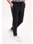 Düz Siyah Super Slim Fit Beli Lastikli İpli Erkek Pantolon 3
