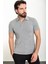 Desenli Gri Slim Fit Polo Yaka Erkek T-Shirt 3